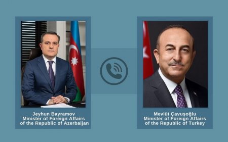 Ceyhun Bayramov və Mövlud Çavuşoğlu Türkiyə gəmisinə hücumu müzakirə ediblər