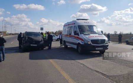 Kürdəmirdə ağır yol qəzası baş verib, xəsarət alanlar var - FOTO