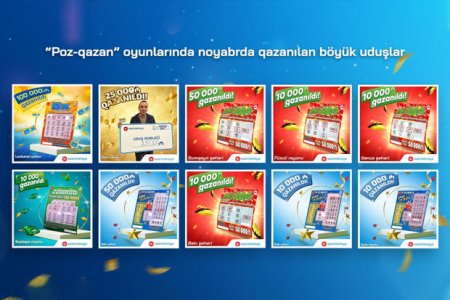 Noyabr ayında “Azərlotereya”nın “Poz-Qazan” oyunlarında 10 böyük uduş qazanıldı